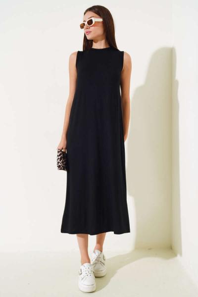 Sıfır Kol Elbise İçliği Siyah